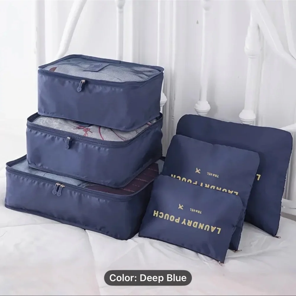Cubes, Deep Blue Garment Bag Set for Travel, NEW